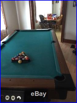 Pool table with pool balls