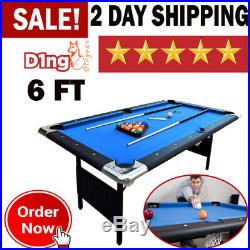Portable 6 Ft Pool Table With Easy Folding For STORAGE Balls Cues Chalk Game NEW