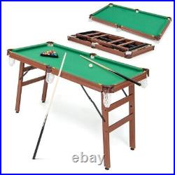 Portable Fold Billiard Table Game Set Adjustable Foot Leveler & 16 Billiard Ball