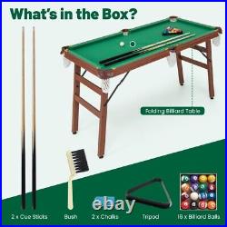 Portable Fold Billiard Table Game Set Adjustable Foot Leveler & 16 Billiard Ball