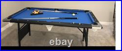 Portable Pool Table 6 Ft Indoor Billiard Game Easy Folding with Carrying Case New