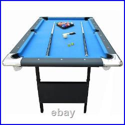 Portable, folding 6 ft. Pool Table, blue felt