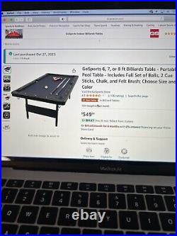 Portable pool table 7ft