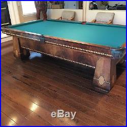 Professionally Restored 9' Antique 1928 Brunswick Medalist Pool Table