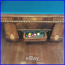 Professionally Restored 9' Antique 1928 Brunswick Pool Table The Medalist