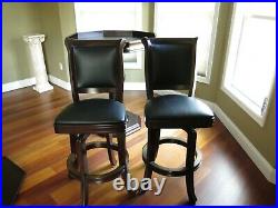 Pub Table with Two Swivel Chairs Dark Cherry Brunswick Centennial Collection