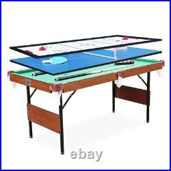 RACK Crucis 5.5-Foot Folding 3 in 1 Multi Game Billiard Pool Table Tennis Set