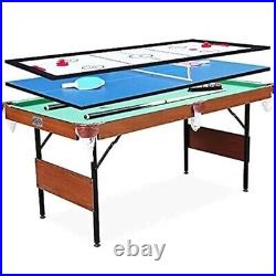 RACK Crucis 5.5-Foot Folding 3 in 1 Multi Game Billiard Pool Table Tennis Set