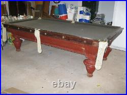 RARE Brunswick Balke Collender Monarch Cushion Pool Billiards Table Needs Restor