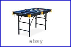 Rack Leo 4-Foot Folding Billiard Pool Table Blue Game Cue Balls Sticks Chalk NEW