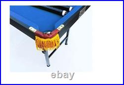 Rack Leo 4-Foot Folding Billiard Pool Table Blue Game Cue Balls Sticks Chalk NEW