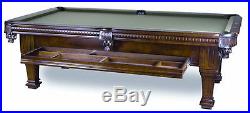 Ramsey Pool Table 8' with Hidden Storage Drawer Antique Walnut Finish FREE Ship