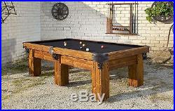 Ranch 9' or 8' Hand-Crafted Rustic Log Pool Table Billiard for Log Home / Cabin