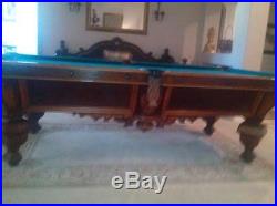 Rare 1874 Brunswick Nonpariel Antique Pool Table