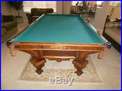 Rare 1874 Brunswick Nonpariel Antique Pool Table