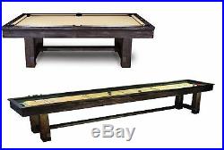 Reno Pool Table Package 8' with Shuffleboard 12' Rustic Finish with FREE SHIPPING