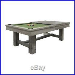 Reno Silver Mist Pool Table 8' with Dining Top & 2 Matching Benches FREE Shipping