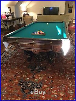 Restored 1890's 9' Brunswick Monarch Antique Pool Table BBC's masterwork