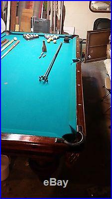 Restored Antique 1890's 4 1/2' x 9' Brunswick Narragansett Pool Table