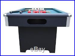 SLATE RECTANGULAR BUMPER POOL GAME TABLE in BLACK withCUE STICKS & BALLSBRAND NEW