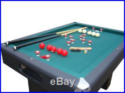 SLATE RECTANGULAR BUMPER POOL GAME TABLE in BLACK withCUE STICKS & BALLSBRAND NEW