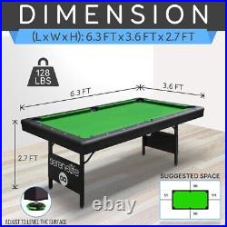 SereneLife 6-Ft Folding Pool Table 76 Inch Foldable Billiard Game Table for