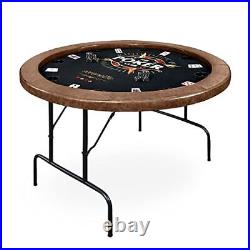 SereneLife Round Foldable Casino Poker Table (Black)