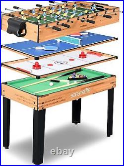 SereneLife SLMTGTBL41 4-In-1 Multi-Game Table
