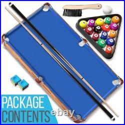 Serenelife 54 Portable and Foldable Wooden Pool Table with Accessory Kit