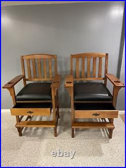 Set of 2 American Heritage Billiards Spectator King Chairs with drawer