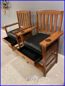 Set of 2 American Heritage Billiards Spectator King Chairs with drawer