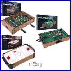 Set of 3 Table Games Air Hockey Foosball and Pool