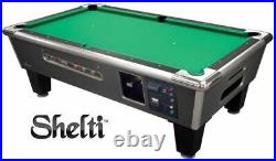 Shelti Billiards Bayside Pool Table Charcoal Matrix Coin Operated 88