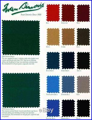 Simonis 860 or 760 Felt Cloth billiatd pool tables precut 9 ' Foot Choose Color