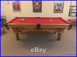 Slate 8 Feet Pool table All Oak In Excellent Shape