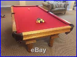 Slate 8 Feet Pool table All Oak In Excellent Shape