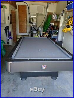 Slate Pool Table 87inch grey felt includes 5 cues + wall mount chalk Pickup Only