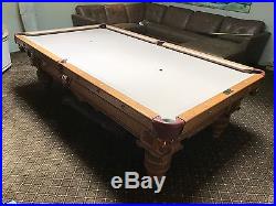 Solid Oak Elite Pool Table 9' A E Schmidt Excellent Condition