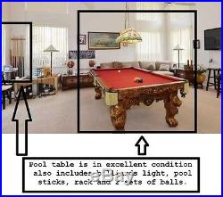 Solid Wood and Slate Pool Table and accessories