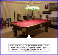 Solid Wood and Slate Pool Table and accessories
