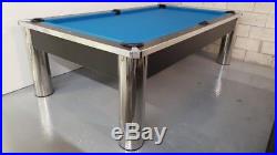 Spectrum 8 ft. Slate Pool Table- Modern American Brand New Chrome & Black