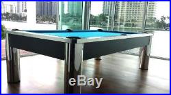 Spectrum 8 ft. Slate Pool Table- Modern American Brand New Chrome & Black