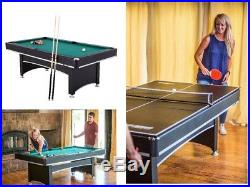 Sport 2in1 Pool Table with Tennis Table Ping Pong Top Table Billiard Game Home