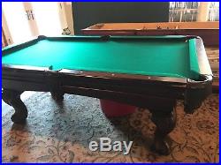 Sportcraft 7' Ball and Claw Billiard Pool Table with Rack and Balls