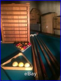 Sporting Universal Oak Pool Table 1890 Brunswick 4 1/2 X 9 Exc with accessories
