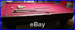 Standard 9 Foot Billiard Table Pool Table Cue Sticks Balls & Rack Red Velvet