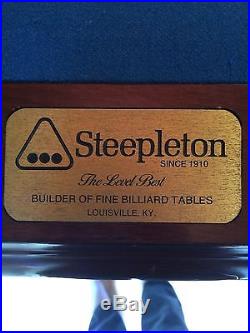 Steepleton Regulation Pool Table Cherry wood slate top with royal blue felt