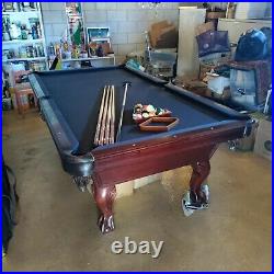 Strafford Olhausen 8' Pool Table WithBall in Claw Accufast Cushion Italian Slate