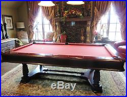 Stunning BRUNSWICK 8 ft 6 in Billiards Pool Table w Floor Rack & Accessories