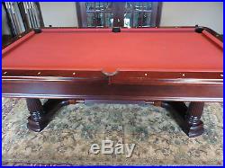 Stunning BRUNSWICK 8 ft 6 in Billiards Pool Table w Floor Rack & Accessories